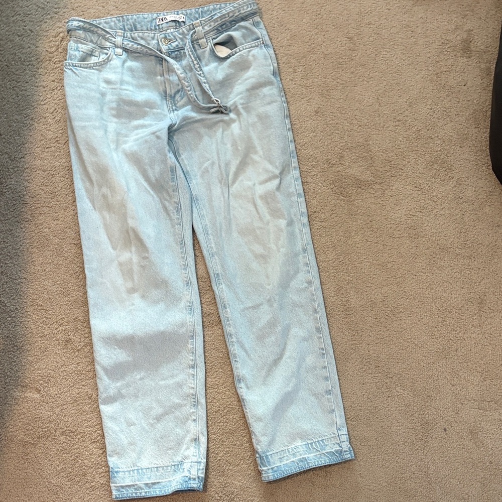 Zara Light Blue Ankle & Cropped Jeans